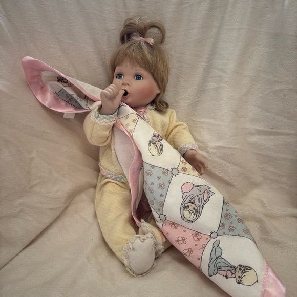 Other - Vintage Baby Doll with Pink Ribbon and Lovey